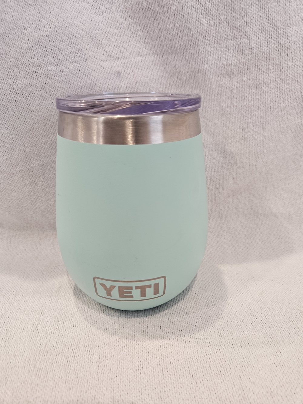 Yeti 10oz Rambler Wine Tumbler Seafoam Aqua W/ Plastic Lid Stainless Insulated